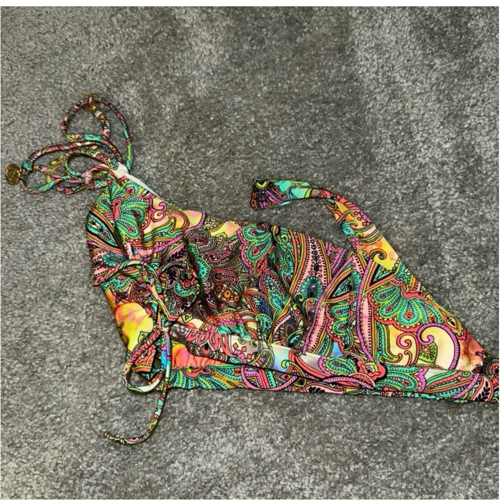 Vibrant Paisley Halter Bikini Top luli fans